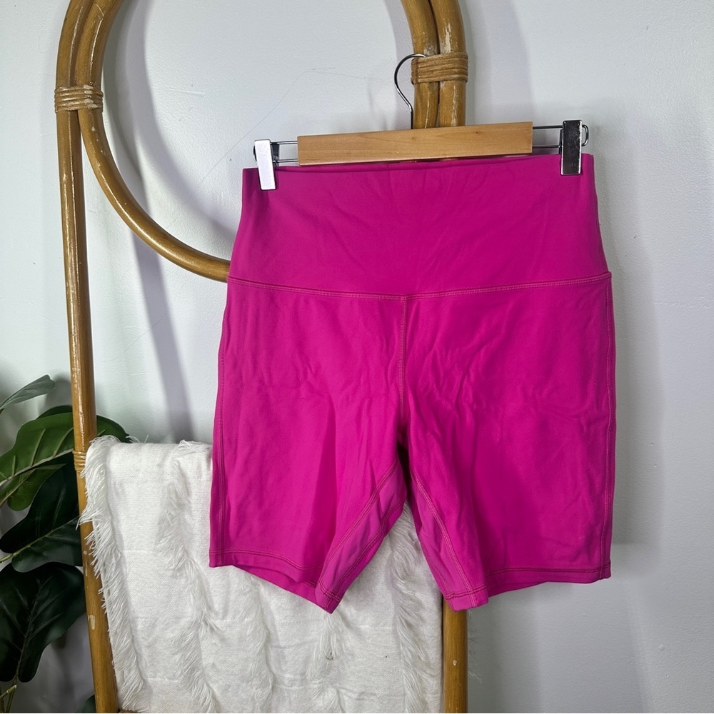 Lululemon Align High Rise Sonic Pink Biker Shorts sz 10